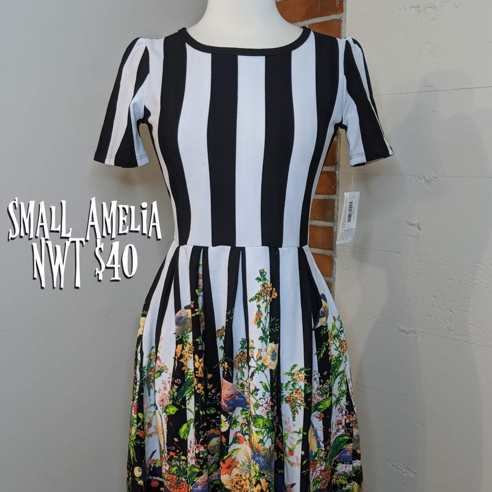 LuLaRoe S Amelia NWT Floral Birds